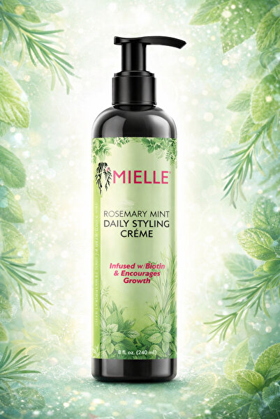 MIELLE Rosemary Mint Hair Styling Cream - Rich in Biotin for Longer and Thick...