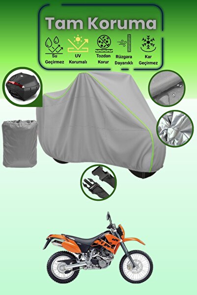 Dokaca Neo حقيبة خلفية رمادية نيون قماش مجدّل متوافقة مع KTM 640 Adventure، غ...