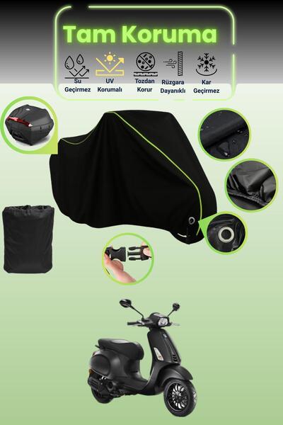 Dokaca Neo حقيبة خلفية وقفل أسود نيون قماش مجدّل متوافقة مع Vespa Sprint S 15...