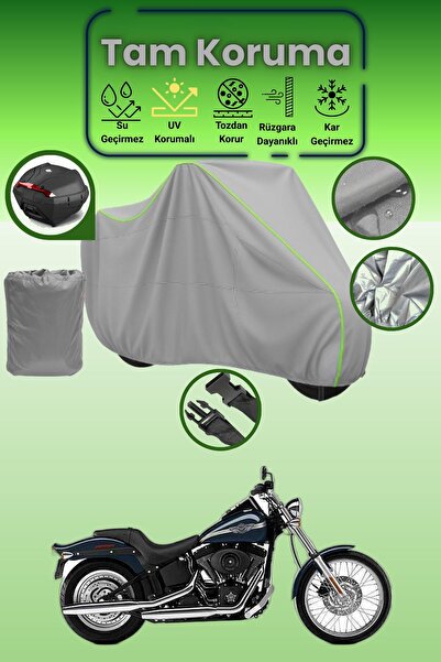 Dokaca Neo حقيبة خلفية رمادية نيون قماش مجدّل متوافقة مع دراجة نارية هارلي دي...