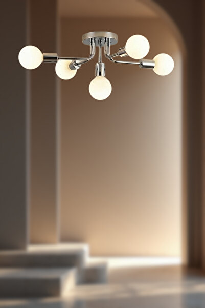 RONİSU AYDINLATMA Orvia Beşli Avize (Ampülsüz)