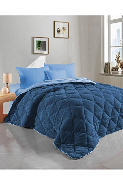 İlkim Tekstil ÇİFT KİŞİLİK ÇİFT TARAFLI 195x215 LÜX WELSOFT YORGAN - LACİVERT