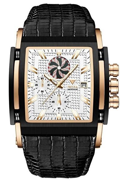 Fiesta F25011M Leather Strap Men's Wristwatch