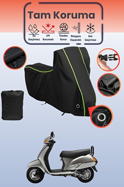 Dokaca Neo غطاء دراجة نارية متوافق مع هوندا أكتيفا قماش مجدّل باللون الأسود ا...