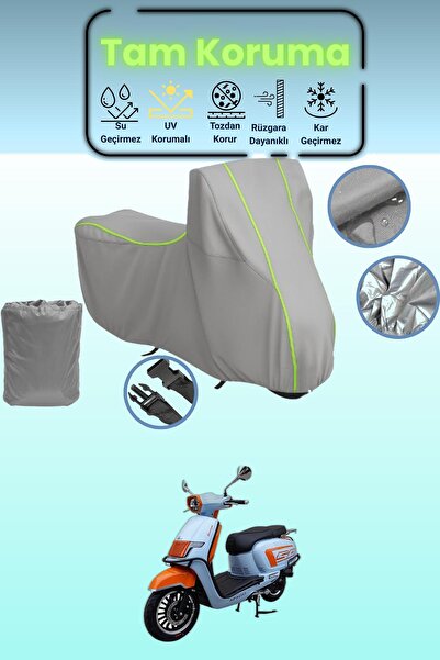 Dokaca Neo غطاء دراجة نارية رمادي نيون قماش مجدّل أباتشي بيوتي 50 متوافق، غطا...