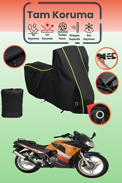 Dokaca Neo غطاء دراجة نارية متوافق مع كانوني ريسر 200 S من بلاك نيون قماش مجد...