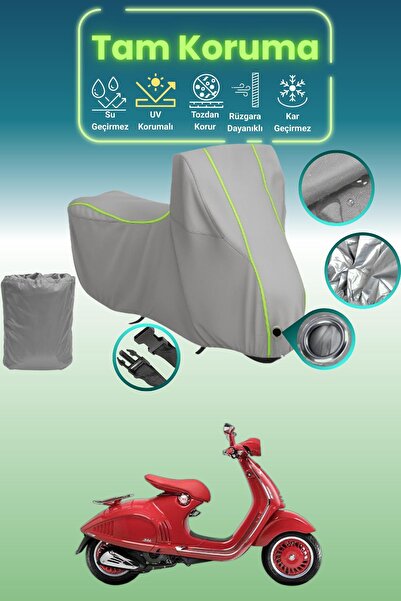 Dokaca Neo غطاء محرك متوافق مع Vespa 946 باللون الرمادي النيون قماش مجدّل، غط...