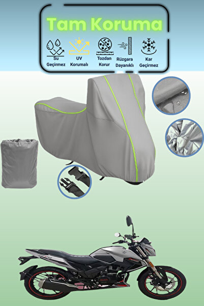 Dokaca Neo غطاء دراجة نارية رمادي نيون قماش مجدّل فالكون شارب 170 متوافق، غطا...