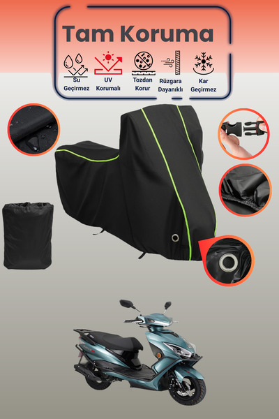 Dokaca Neo غطاء دراجة نارية متوافق مع أرورا كوانتوم 125، غطاء واقي أسود نيون ...