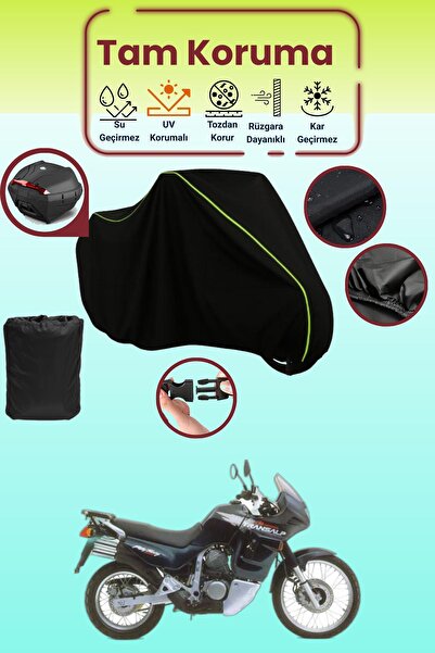 Dokaca Neo حقيبة خلفية سوداء نيون قماش مجدّل متوافقة مع هوندا XL 600 ترانسالب...