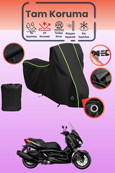 Dokaca Neo Black Neon Corded Fabric Lock Compatible Yamaha X-Max 400 Iron Max...