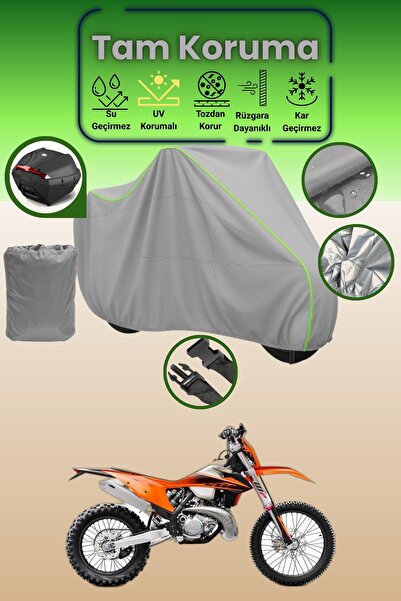 Dokaca Neo حقيبة خلفية رمادية نيون قماش مجدّل متوافقة مع KTM 250 EXC TPI، غطا...