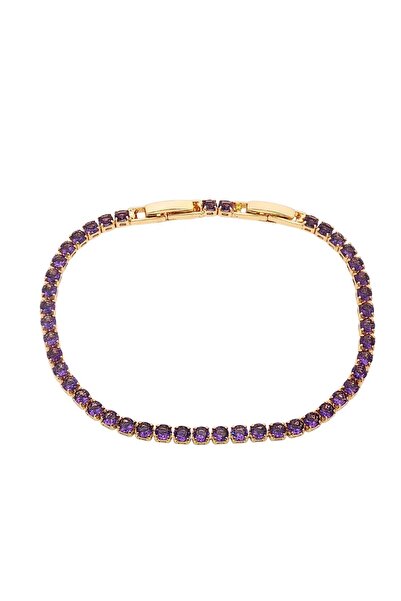 Bijuteria SORELLY Brățară tenis placată cu aur de 14k, 3 mm, violet