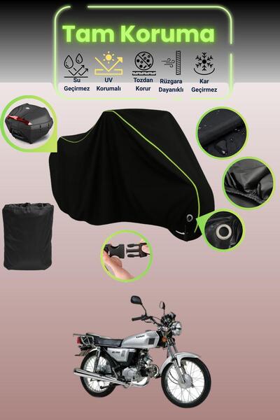 Dokaca Neo قماش دراجة نارية أسود نيون قماش مجدّل متوافق مع قفل وحقيبة خلفية م...