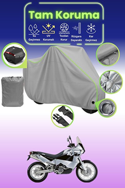 Dokaca Neo حقيبة خلفية رمادية نيون قماش مجدّل متوافقة مع KTM 950 Adventure مت...