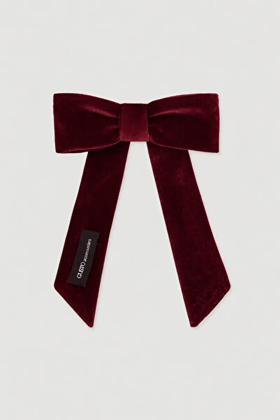 Gusto Velvet Bow Buckle - Burgundy