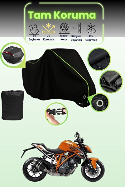 Dokaca Neo حقيبة خلفية سوداء نيون قماش مجدّل متوافقة مع KTM 1290 Super Duke R...