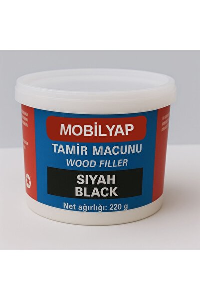 Mobilyap Siyah Ahşap Mobilya Parke Tamir Dolgu Macunu Çatlak Çizik Giderici K...