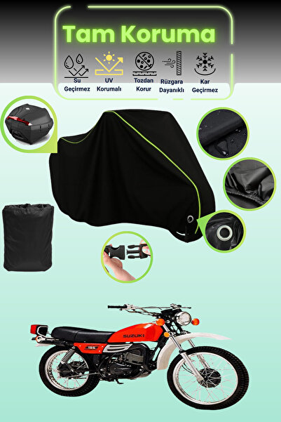 Dokaca Neo قفل أسود نيون قماش مجدّل وحقيبة خلفية متوافقة مع سوزوكي تي إس 185 ...