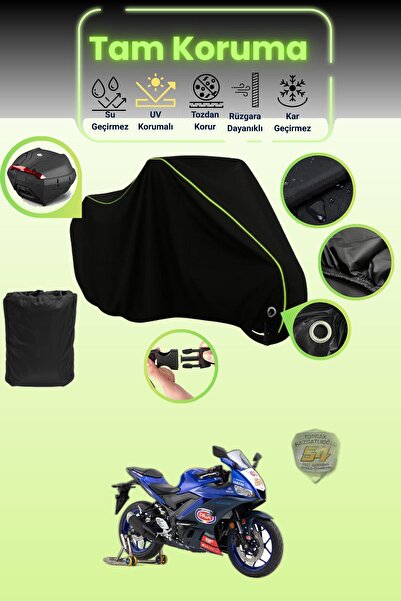 Dokaca Neo حقيبة خلفية وقفل أسود نيون قماش مجدّل متوافقة مع ياماها R25 TR54 E...