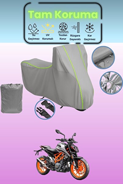 Dokaca Neo غطاء دراجة نارية رمادي نيون قماش مجدّل KTM 390 Duke متوافق، غطاء و...
