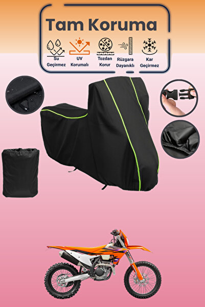 Dokaca Neo غطاء محرك متوافق مع KTM 250 EXC باللون الأسود النيون قماش مجدّل، غ...