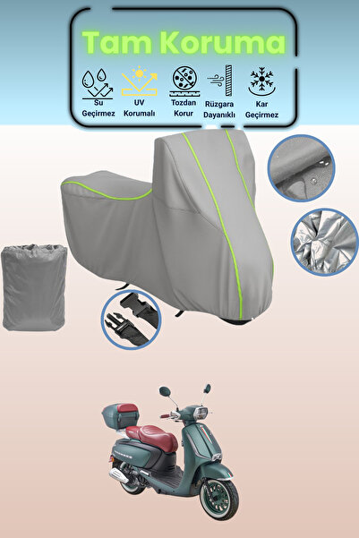 Dokaca Neo غطاء دراجة نارية رمادي نيون قماش مجدّل أورورا موهيتو 125 متوافق، غ...