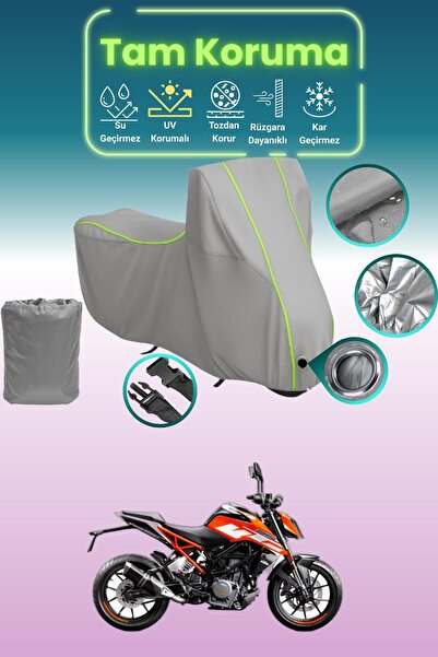 Dokaca Neo غطاء محرك متوافق مع KTM 250 Duke ABS باللون الرمادي النيون قماش مج...