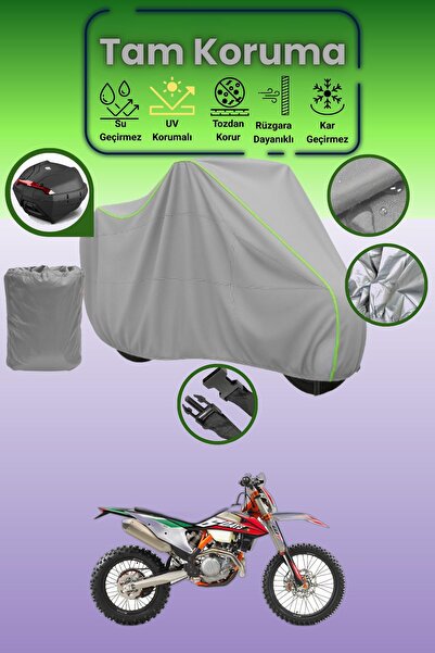 Dokaca Neo حقيبة خلفية رمادية نيون قماش مجدّل متوافقة مع KTM 500 EXC، غطاء وا...