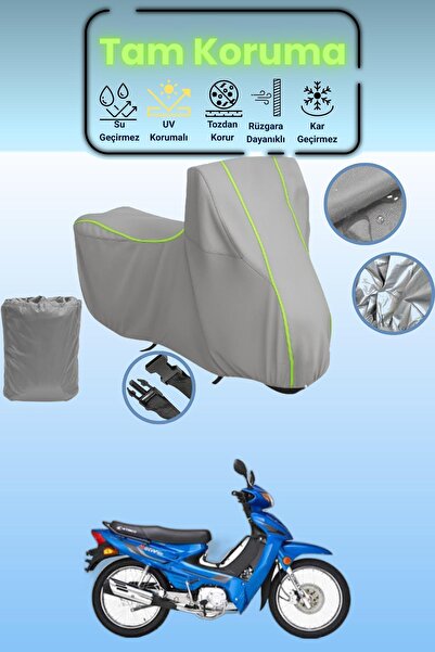 Dokaca Neo غطاء دراجة نارية رمادي نيون قماش مجدّل كيمكو أكتيف 110 متوافق، غطا...