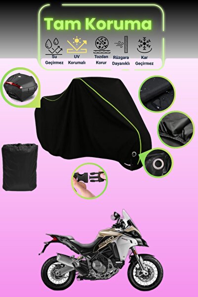 Dokaca Neo حقيبة خلفية وقفل أسود نيون قماش مجدّل متوافقة مع دراجة دوكاتي مولت...