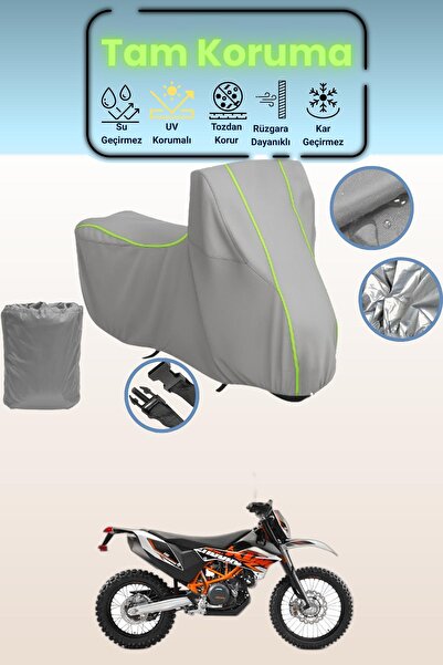 Dokaca Neo غطاء دراجة نارية رمادي نيون قماش مجدّل KTM 690 Enduro R متوافق، غط...