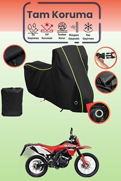 Dokaca Neo غطاء دراجة نارية متوافق مع Kuba STR 250 من Black Neon قماش مجدّل L...