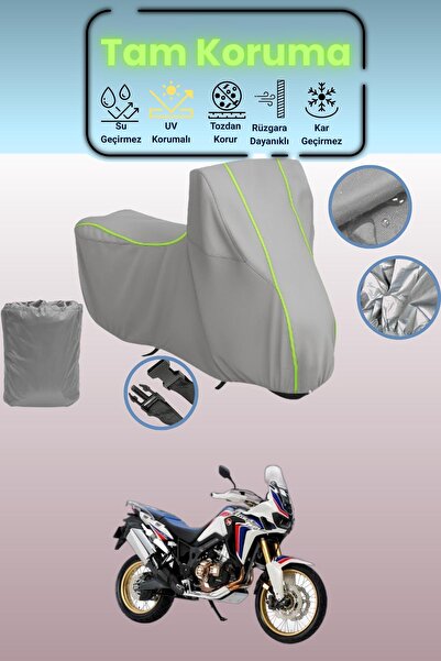 Dokaca Neo غطاء دراجة نارية رمادي نيون قماش مجدّل هوندا CRF1000L أفريكا توين ...