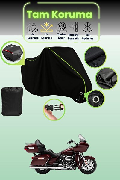 Dokaca Neo حقيبة خلفية وقفل أسود نيون قماش مجدّل متوافقة مع ماركة هارلي ديفيد...