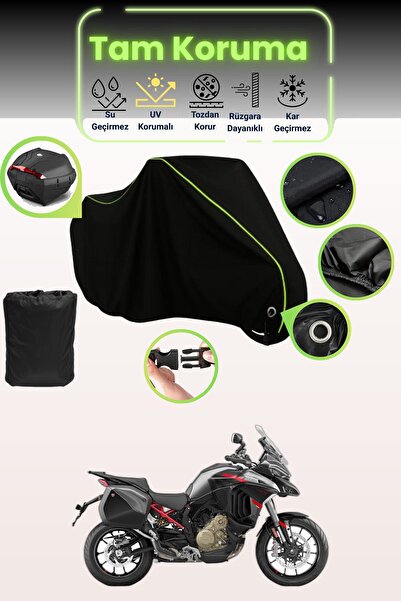 Dokaca Neo حقيبة خلفية وقفل أسود نيون قماش مجدّل متوافقة مع دراجة دوكاتي مولت...