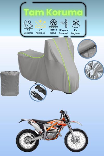 Dokaca Neo غطاء دراجة نارية رمادي نيون قماش مجدّل KTM 250 Freeride R متوافق، ...