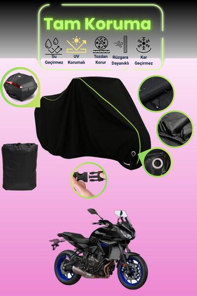 Dokaca Neo قفل أسود نيون قماش مجدّل وحقيبة خلفية متوافقة مع ياماها تريسر 700،...