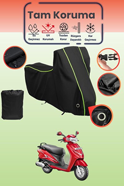 Dokaca Neo غطاء دراجة نارية متوافق مع هيرو دويت 110i من بلاك نيون قماش مجدّل ...