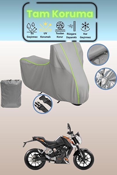 Dokaca Neo غطاء دراجة نارية رمادي نيون قماش مجدّل KTM 200 Duke متوافق مع نظام...