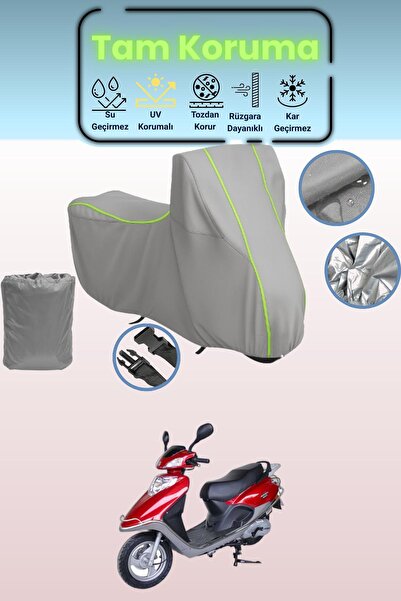 Dokaca Neo غطاء دراجة نارية رمادي نيون قماش مجدّل أورورا فيستا 50 متوافق، غطا...