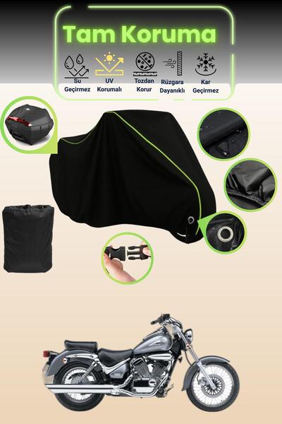 Dokaca Neo حقيبة خلفية وقفل أسود نيون قماش مجدّل متوافقة مع سوزوكي VL 250 Int...