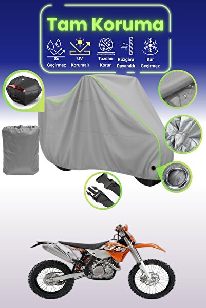 Dokaca Neo غطاء حماية رمادي نيون قماش مجدّل متوافق مع KTM 400 EXC، غطاء حماية...