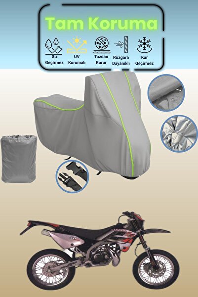 Dokaca Neo غطاء دراجة نارية رمادي نيون قماش مجدّل متوافق مع غاز غاز روكي، غطا...