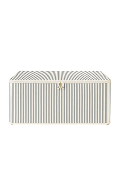 ADARYA HOME 10' lu Çizgili Hurç 62x37x25 cm Dolap İçi Düzenleyici Kumaş Depolama Çantası (GRI)