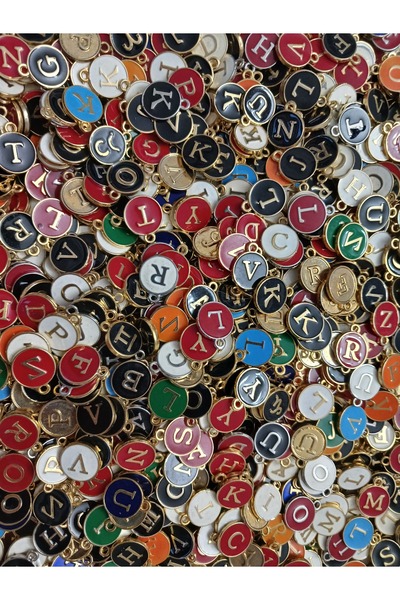 karasu spot Charm kolye ucu harf kaplama gelişigüzel paketleme