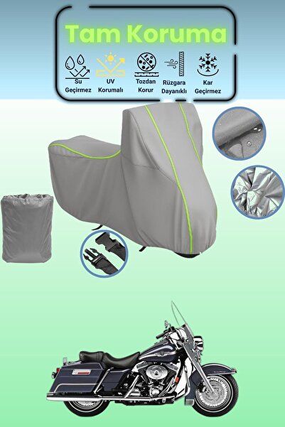 Dokaca Neo غطاء دراجة نارية رمادي نيون قماش مجدّل من هارلي ديفيدسون رود كينج ...