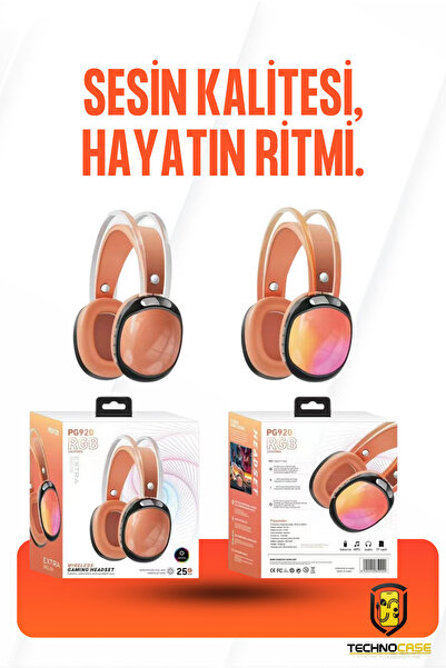 CaseTechnoo LED Işıklı Bluetooth Kablosuz Kafa Üstü Kulaklık