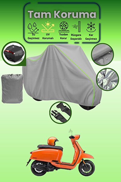 Dokaca Neo حقيبة خلفية رمادية نيون قماش مجدّل متوافقة مع لامبريتا V200، غطاء ...