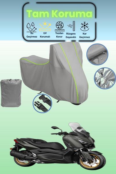 Dokaca Neo غطاء دراجة نارية رمادي نيون قماش مجدّل ياماها X-Max 250 تيك ماكس م...